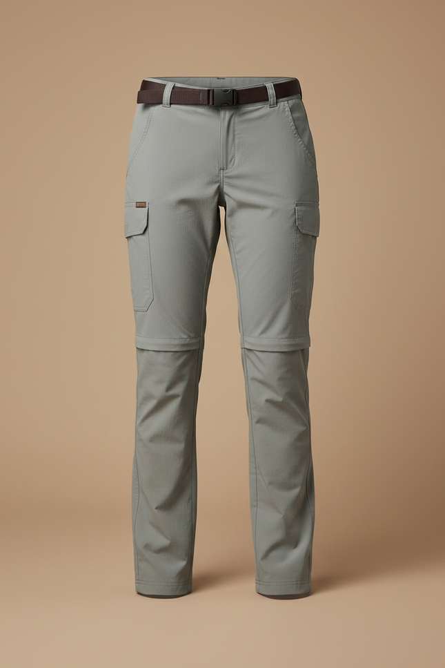 Pantalon Randonnée Convertible Femme Gris Léger Respirant - Polyester - vue 3