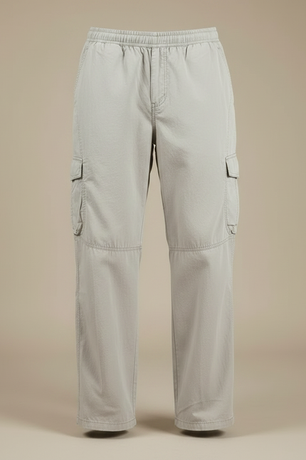 Pantalon Randonnée Kaki Cargo Droit Ample Décontracté - Toile - vue 3