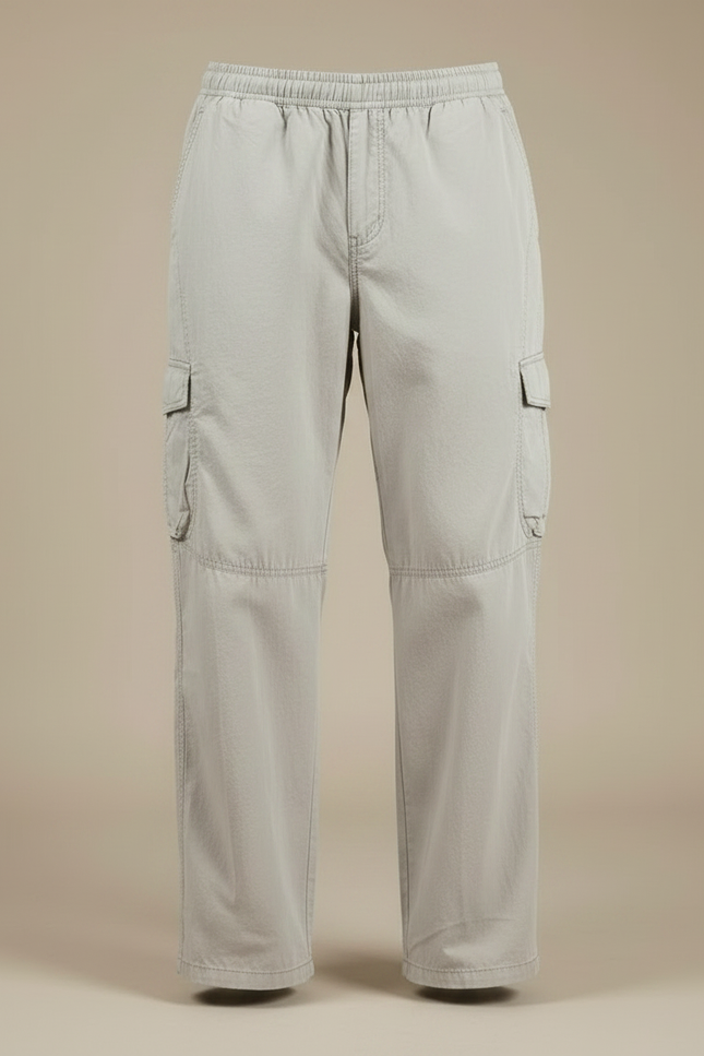 Pantalon Randonnée Kaki Cargo Droit Ample Décontracté - Toile - vue 3