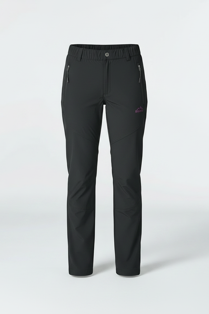 Pantalon Randonnée Noir Coupe Droite Imperméable Femme - Polyester - vue 3