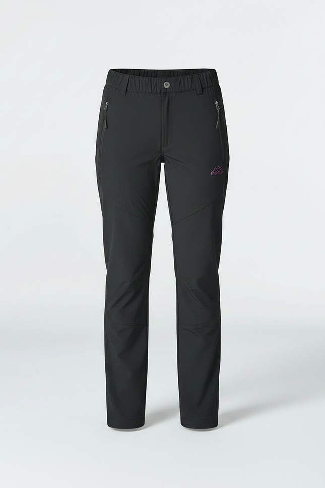 Pantalon Randonnée Noir Coupe Droite Imperméable Femme - Polyester - vue 3