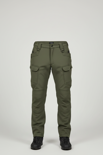 Pantalon Randonnée Kaki Homme Tactique Softshell Élastique Épais - Polyester - vue 3