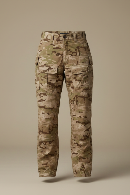 Pantalon Randonnée Camouflage Militaire Cargo Femme Robuste - Multicolore Toile - vue 3