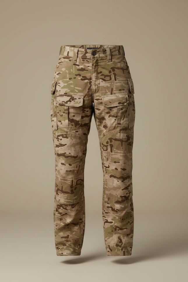Pantalon Randonnée Camouflage Militaire Cargo Femme Robuste - Multicolore Toile - vue 3