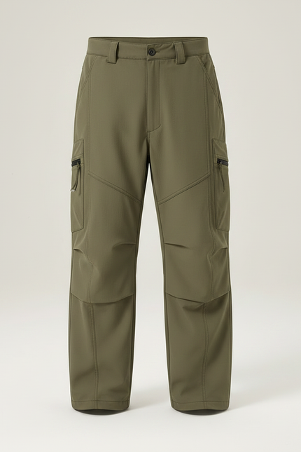 Pantalon Randonnée Kaki Ample Cargo Imperméable Enfant - Polyester - vue 3