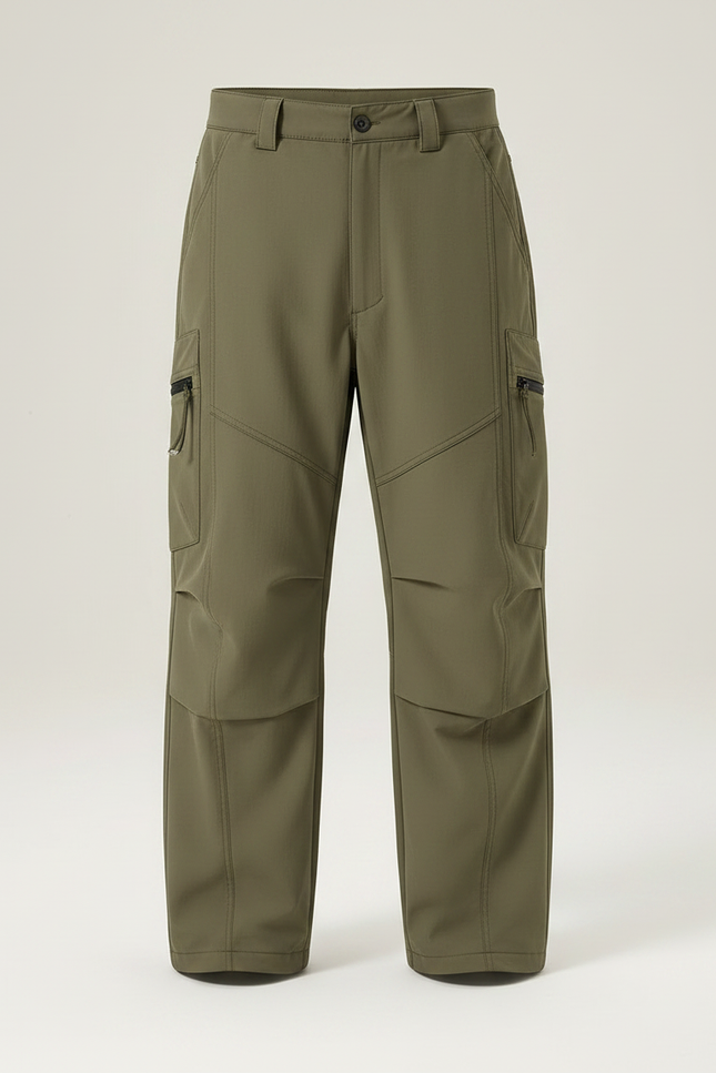 Pantalon Randonnée Kaki Ample Cargo Imperméable Enfant - Polyester - vue 3