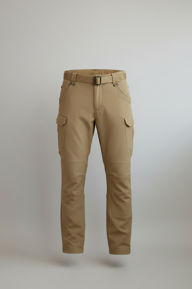 Pantalon Randonnée Beige Cargo Tactique Imperméable Homme - Polyester - vue 3