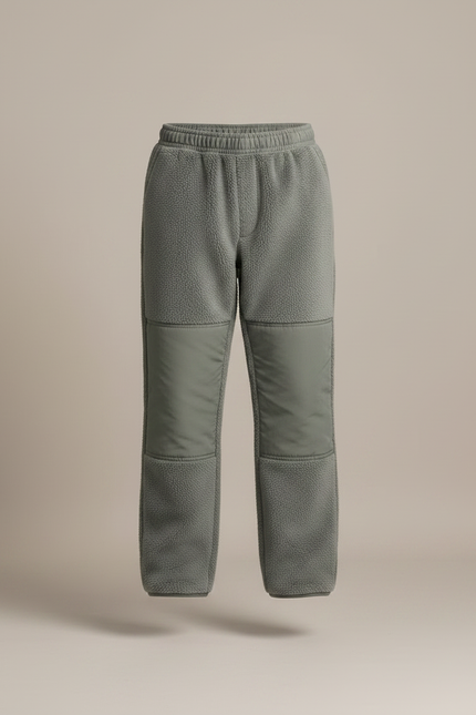 Pantalon Randonnée Enfant Polaire Renforcé Gris Confortable - Kaki Molleton - vue 3