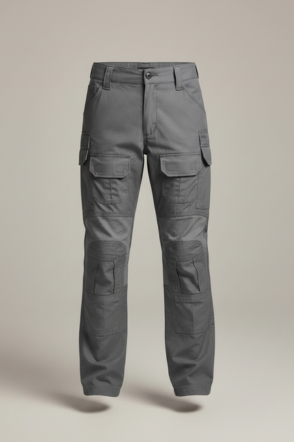 Pantalon Randonnée Gris Multipoches Renforcé Enfant - Polyester - vue 3