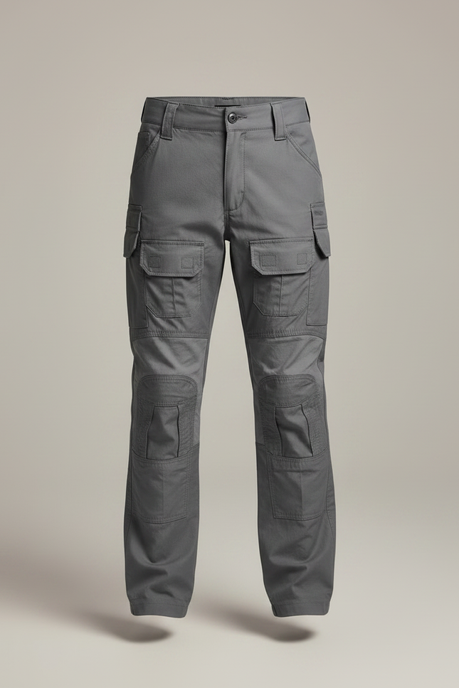 Pantalon Randonnée Gris Multipoches Renforcé Enfant - Polyester - vue 3