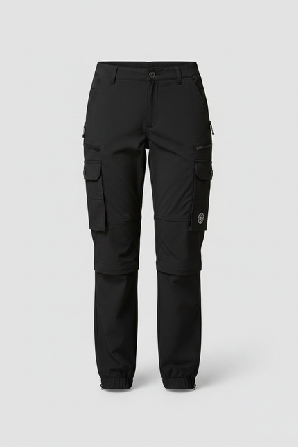 Pantalon Randonnée Noir Cargo Femme Convertible - Polyester - vue 3