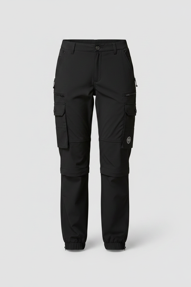 Pantalon Randonnée Noir Cargo Femme Convertible - Polyester - vue 3