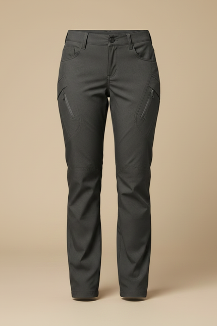 Pantalon Randonnée Gris Cargo Multipoches Femme Droit - Polyester - vue 3