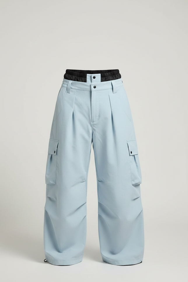 Pantalon Randonnée Bleu Clair Ample Cargo Imperméable Homme - Polyester - vue 3
