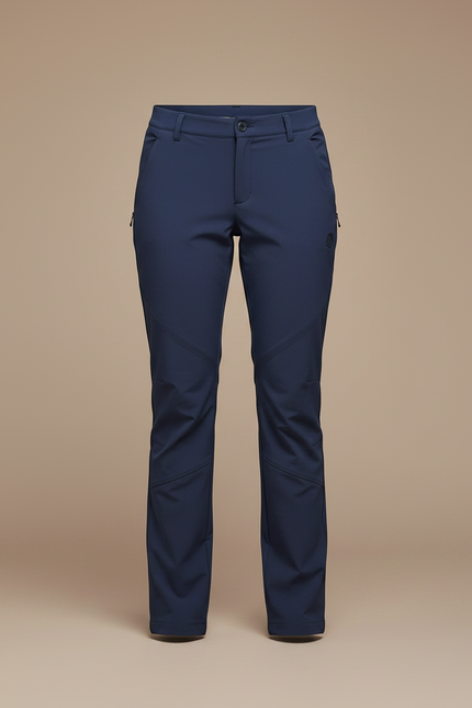 Pantalon Randonnée Femme Bleu Marine Droit Stretch - Polyester - vue 3