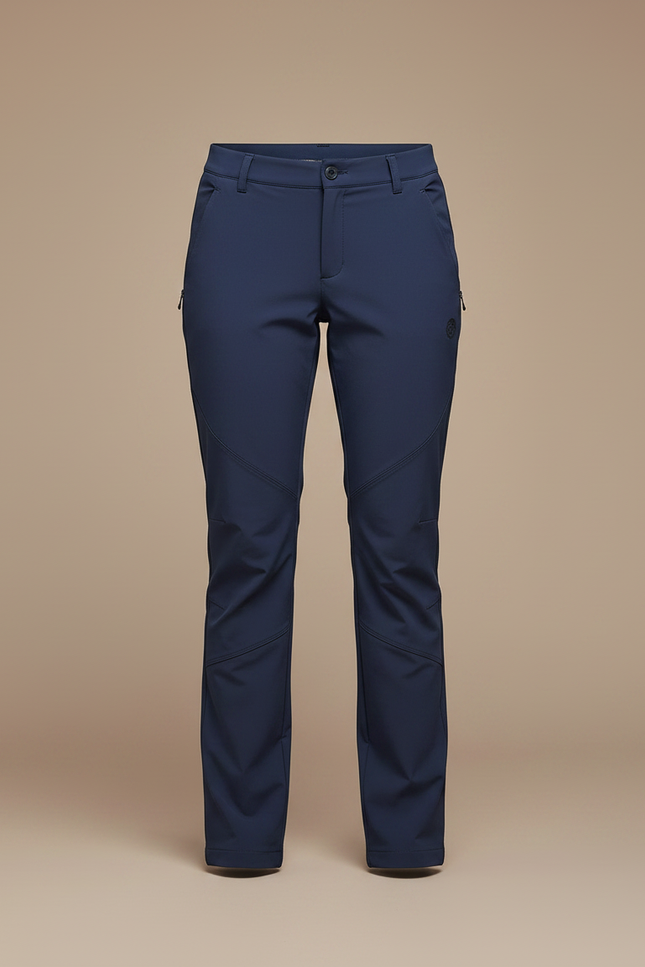 Pantalon Randonnée Femme Bleu Marine Droit Stretch - Polyester - vue 3