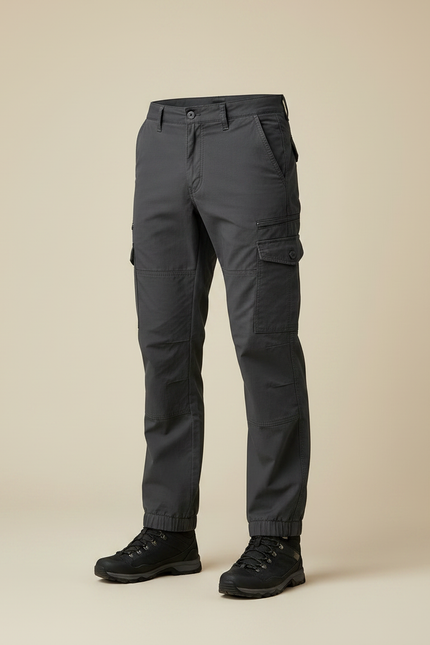 Pantalon Randonnée Gris Cargo Homme Décontracté Robuste - Toile - vue 3