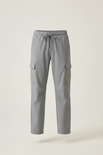 Pantalon Randonnée Gris Enfant Léger Cargo Élastiqué - Polyester - vue 3