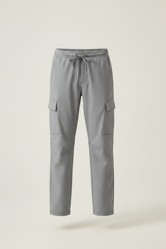 Pantalon Randonnée Gris Enfant Léger Cargo Élastiqué - Polyester - vue 3