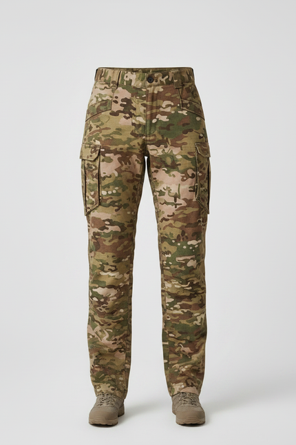 Pantalon Randonnée Camouflage Multipoches Ripstop Femme - Multicolore Polyester - vue 3