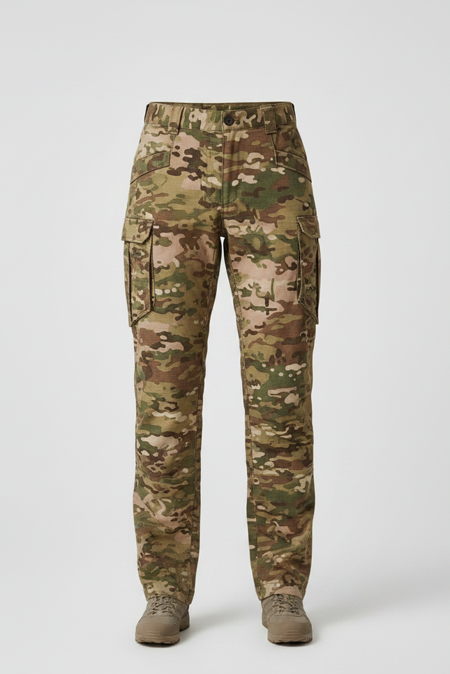 Pantalon Randonnée Camouflage Multipoches Ripstop Femme - Multicolore Polyester - vue 3
