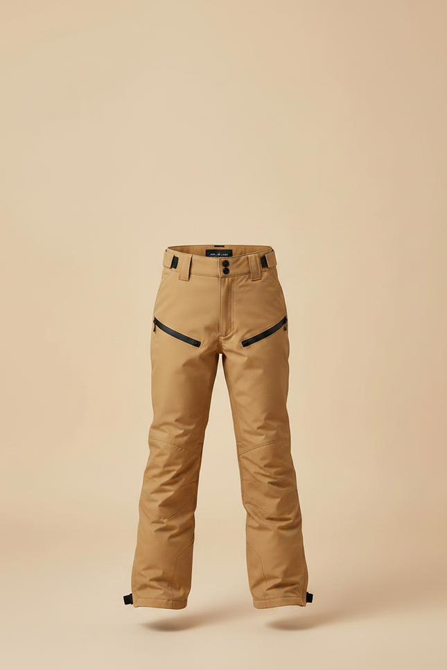Pantalon Randonnée Enfant Marron Bretelles Hiver Coupe Droite - Camel Polyester - vue 3