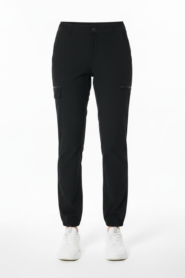 Pantalon Randonnée Noir Léger Cargo Élastiqué Femme - Polyester - vue 3