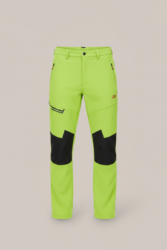 Pantalon Randonnée Vert Fluo Homme Softshell Imperméable - Polyester - vue 3