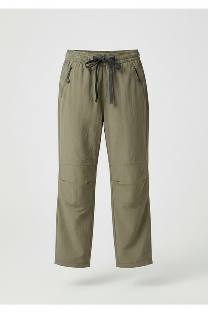 Pantalon Randonnée Kaki Enfant Ample Léger Cordon - Polyester - vue 3