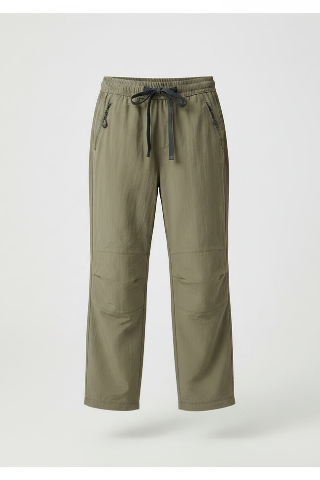 Pantalon Randonnée Kaki Enfant Ample Léger Cordon - Polyester - vue 3