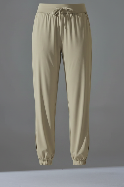 Pantalon Randonnée Beige Fluide Cordon Chevilles Élastiquées - Polyester - vue 3