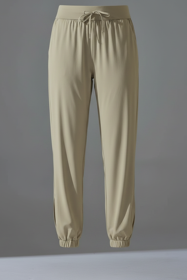 Pantalon Randonnée Beige Fluide Cordon Chevilles Élastiquées - Polyester - vue 3