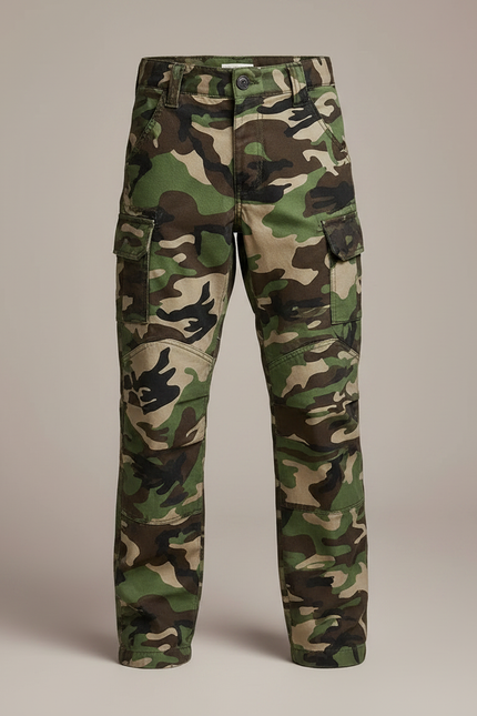 Pantalon Randonnée Camouflage Enfant Cargo Robuste Multi-poches - Imprimé Toile - vue 3