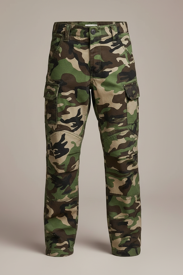 Pantalon Randonnée Camouflage Enfant Cargo Robuste Multi-poches - Imprimé Toile - vue 3