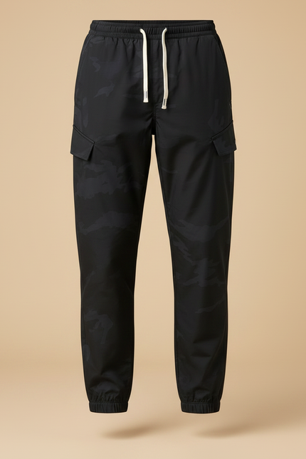 Pantalon Randonnée Noir Camouflage Cargo Homme Léger - Polyester - vue 3