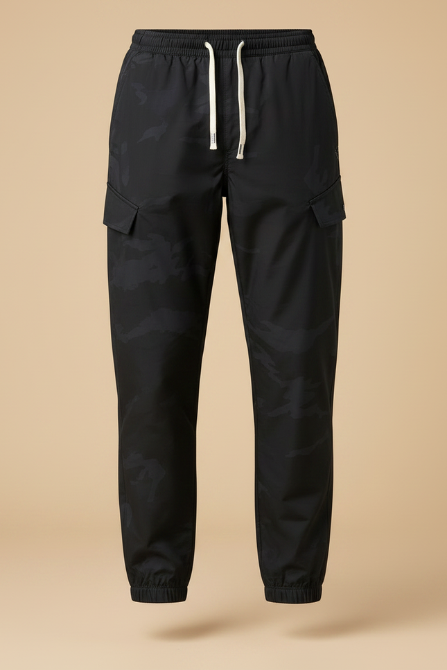 Pantalon Randonnée Noir Camouflage Cargo Homme Léger - Polyester - vue 3