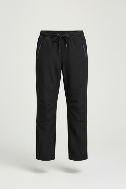 Pantalon Randonnée Noir Enfant Imperméable Coupe Droite - Polyester - vue 3