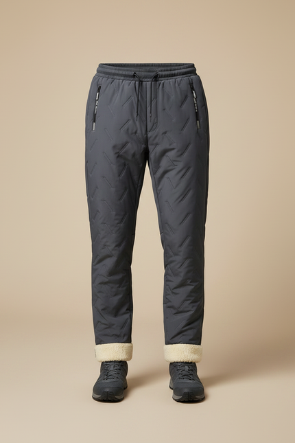 Pantalon Randonnée Gris Matelassé Doublé Polaire Chaud Homme - Polyester - vue 3
