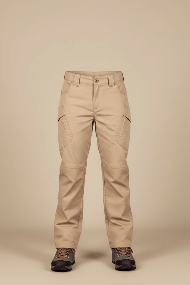 Pantalon Randonnée Beige Cargo Multipoches Confortable - Toile - vue 3