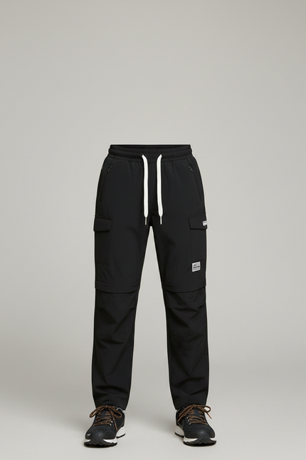 Pantalon Randonnée Noir Convertible Léger Enfant - Polyester - vue 3