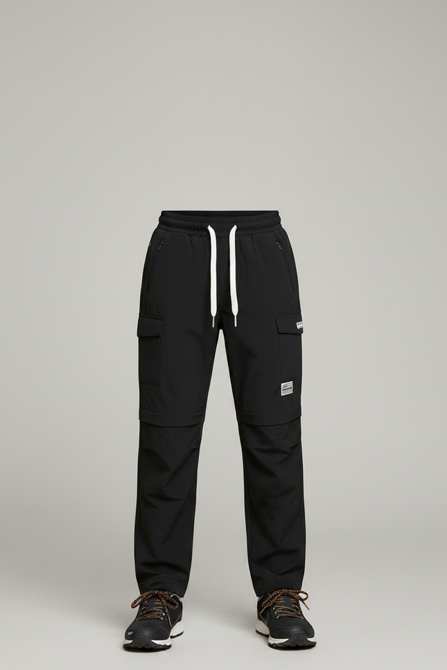 Pantalon Randonnée Noir Convertible Léger Enfant - Polyester - vue 3