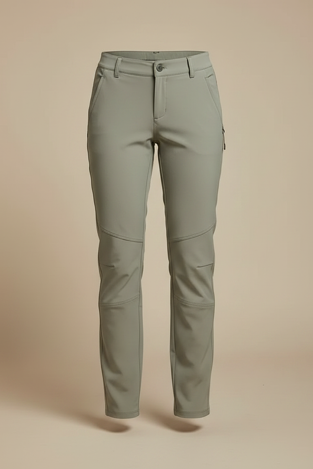 Pantalon Randonnée Kaki Stretch Respirant Femme - Polyester - vue 3