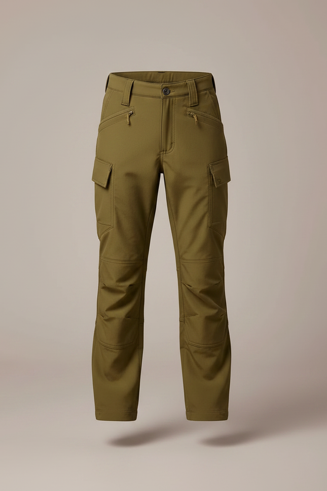 Pantalon Randonnée Enfant Vert Kaki Cargo Sportif - Polyester - vue 3