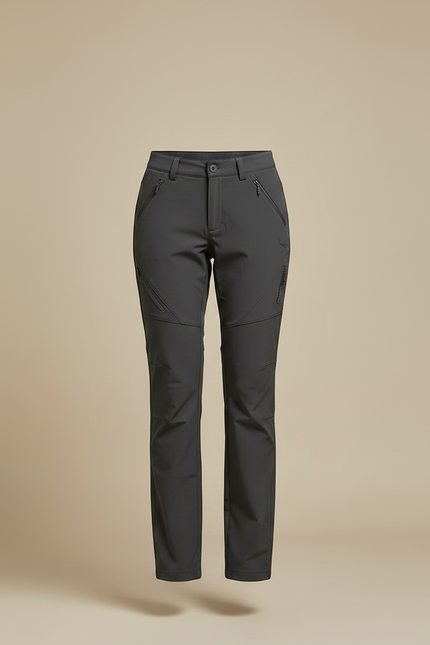 Pantalon Randonnée Femme Gris Coupe Droite Stretch - Polyester - vue 3