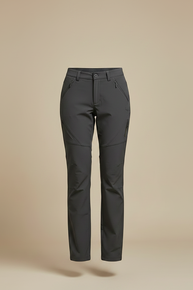Pantalon Randonnée Femme Gris Coupe Droite Stretch - Polyester - vue 3