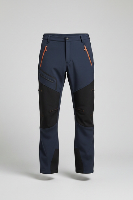Pantalon Randonnée Homme Bleu Marine Softshell Renforcé Hiver - Polyester - vue 3