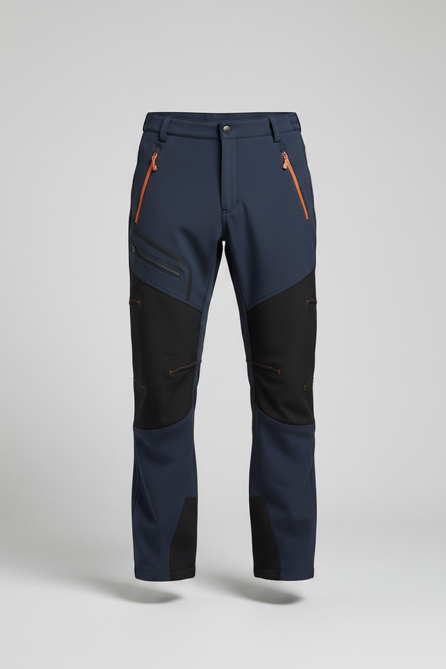 Pantalon Randonnée Homme Bleu Marine Softshell Renforcé Hiver - Polyester - vue 3