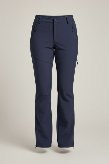 Pantalon Randonnée Bleu Marine Doublé Polaire Extensible Femme - Polyester - vue 3