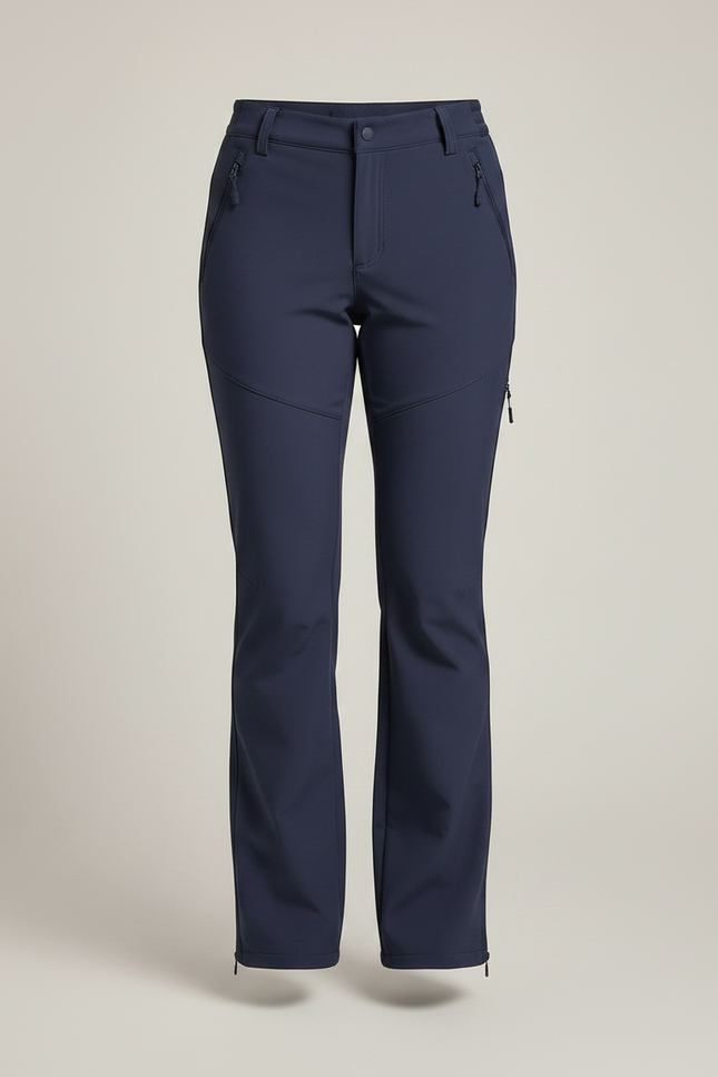 Pantalon Randonnée Bleu Marine Doublé Polaire Extensible Femme - Polyester - vue 3