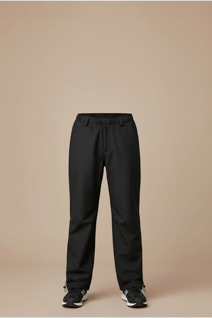 Pantalon Randonnée Noir Enfant Coupe Droite Élastique - Polyester - vue 3